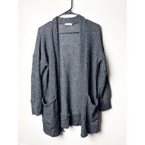 Stevie Hender Dark Gray Open Knit Cardigan Womens Small Open Front
